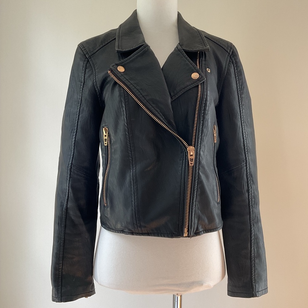 Blank NYC Vegan Leather Jacket in Black